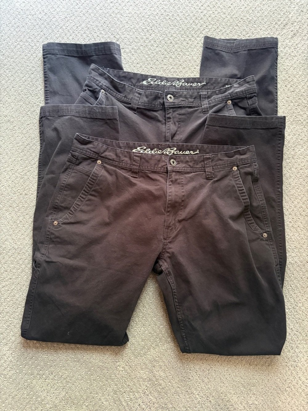 Two (2) Pairs of Eddie Bauer Men's Black Casual Pants